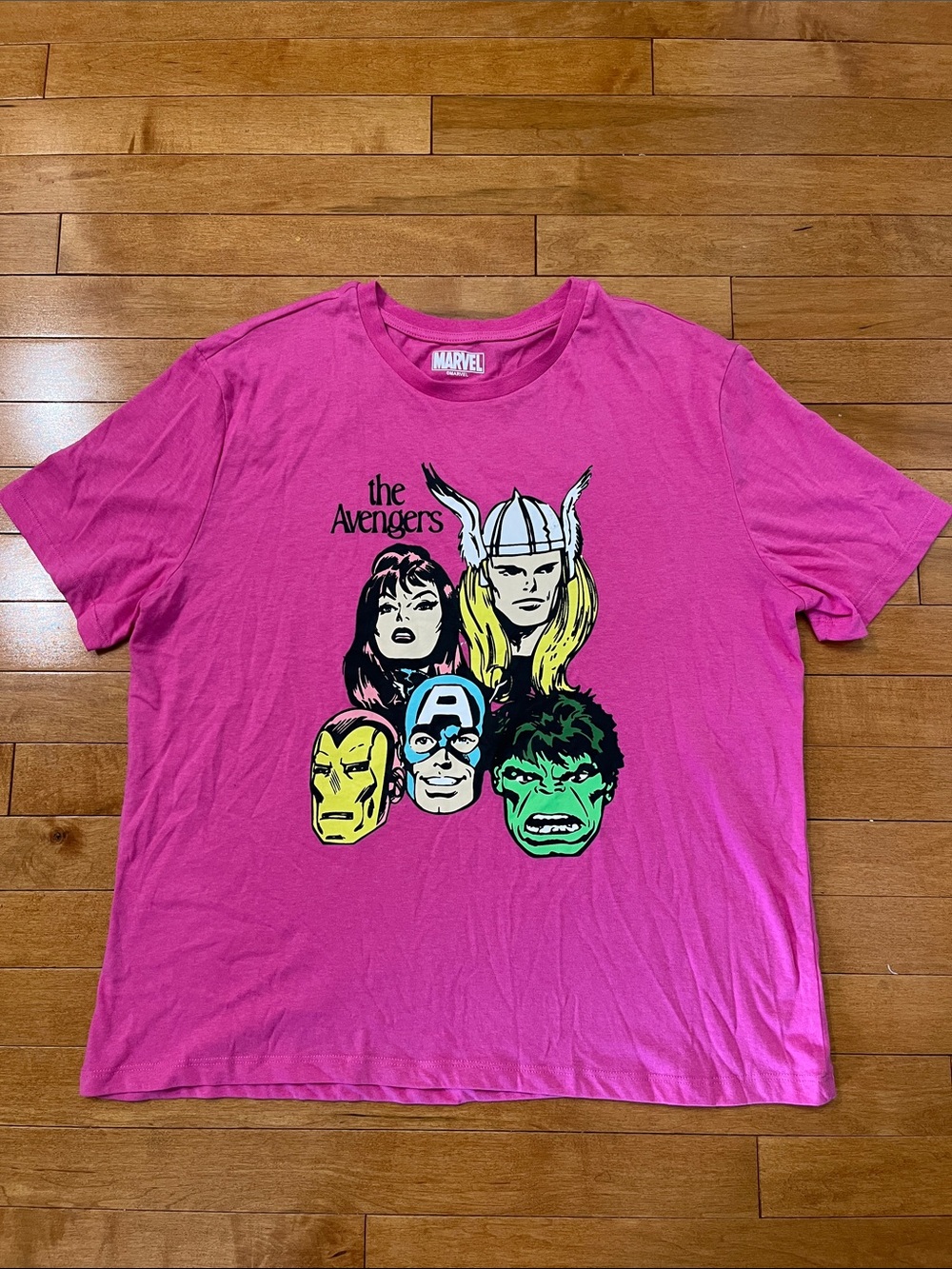 Marvel Pink Avengers Faces Short Sleeve Tee